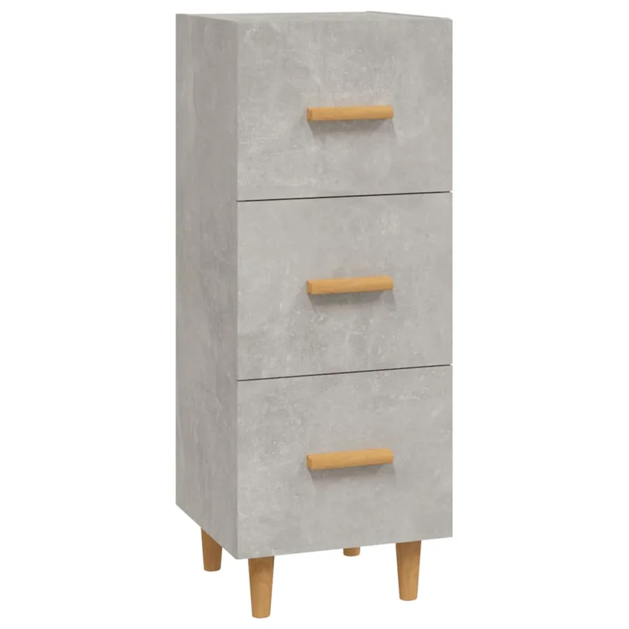 Buffet Gris béton 34,5x34x90 cm Bois d'ingénierie - 2