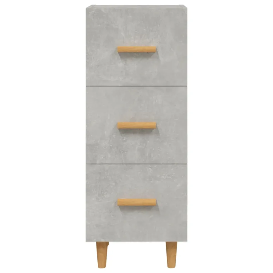 Buffet Gris béton 34,5x34x90 cm Bois d'ingénierie - 5
