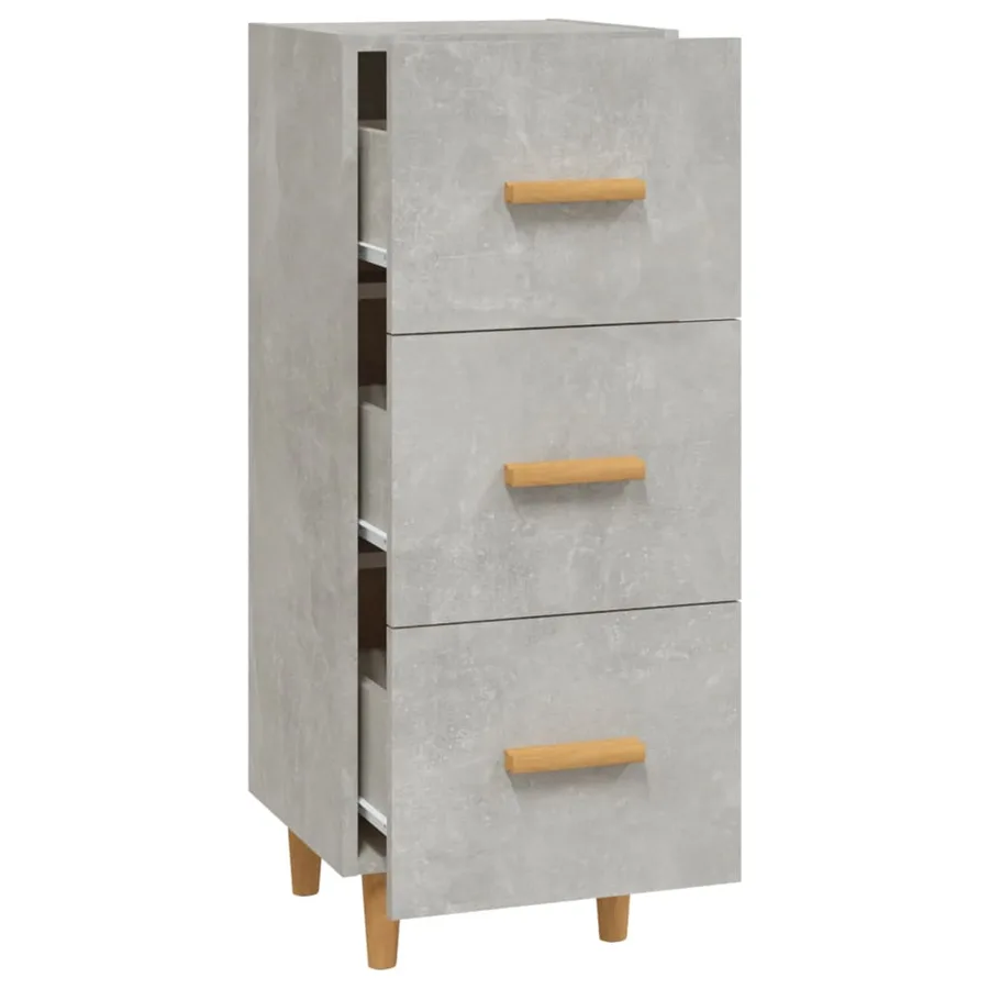 Buffet Gris béton 34,5x34x90 cm Bois d'ingénierie - 6