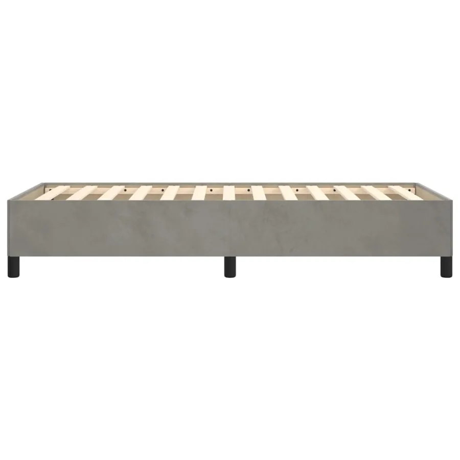 Cadre de lit sans matelas gris clair 90x190 cm velours - 6
