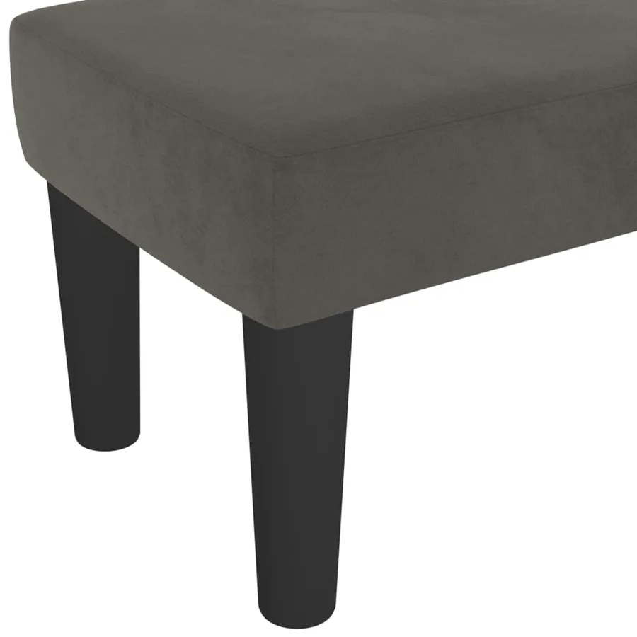 Banc Gris foncé 100x30x30 cm Velours - 5