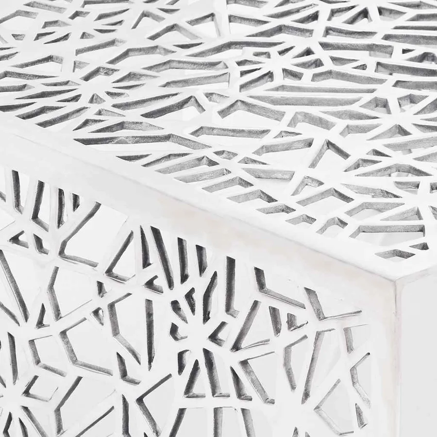 Table basse argentée Design géométrique Aluminium - 4