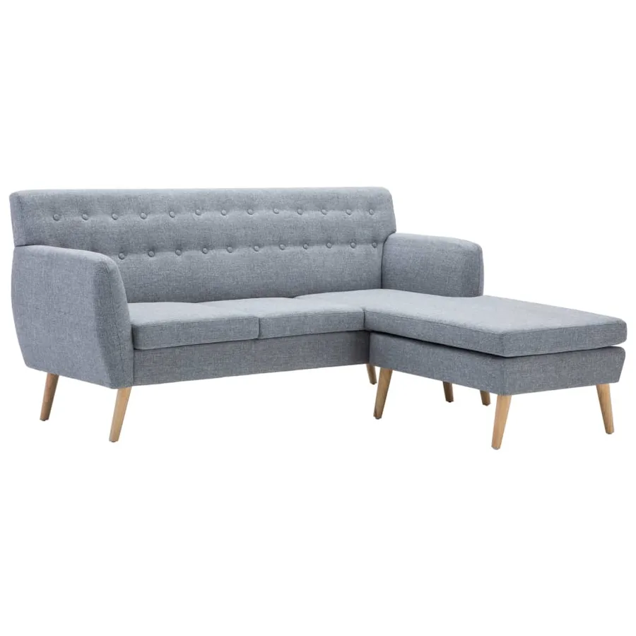 Canapé d'angle revêtement en tissu 171,5x138x81,5 cm gris clair - 2