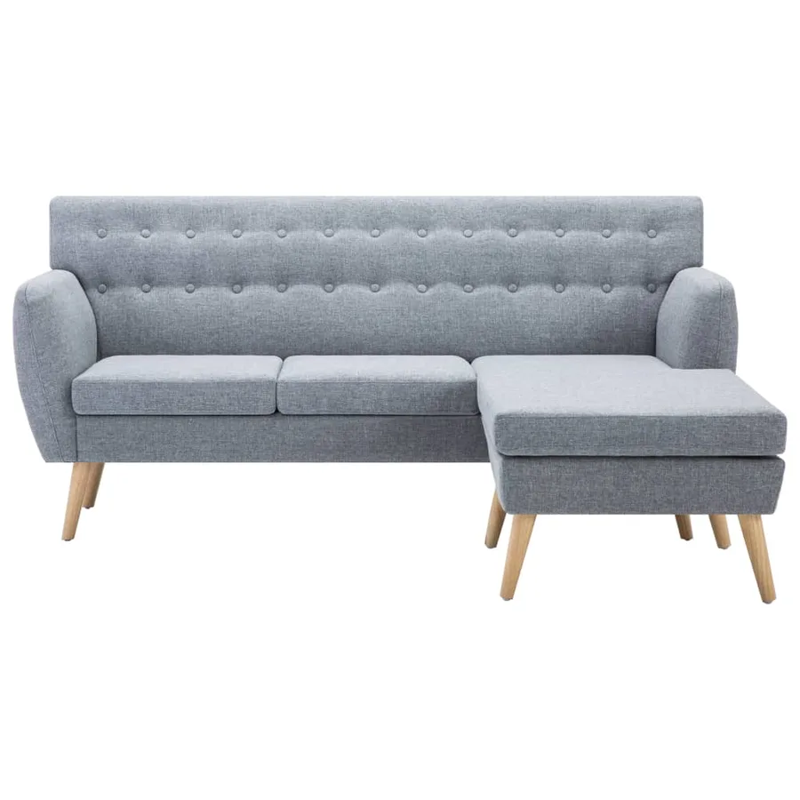 Canapé d'angle revêtement en tissu 171,5x138x81,5 cm gris clair - 3