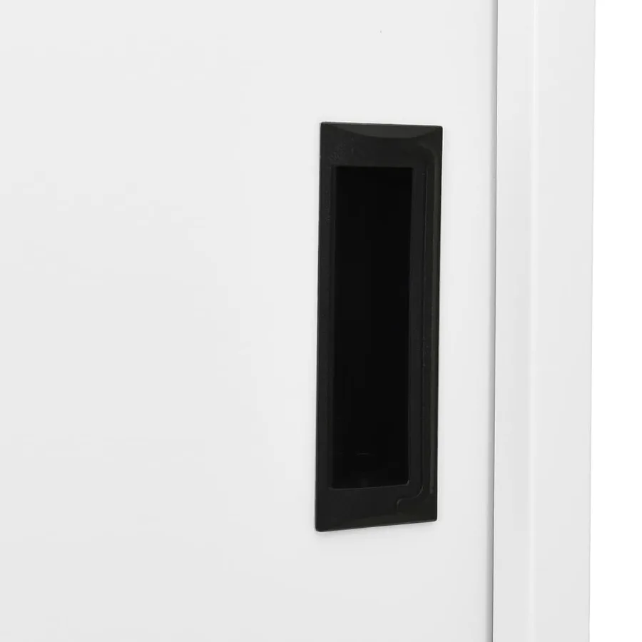 Armoire de bureau et porte coulissante Blanc 90x40x180 cm Acier - 7
