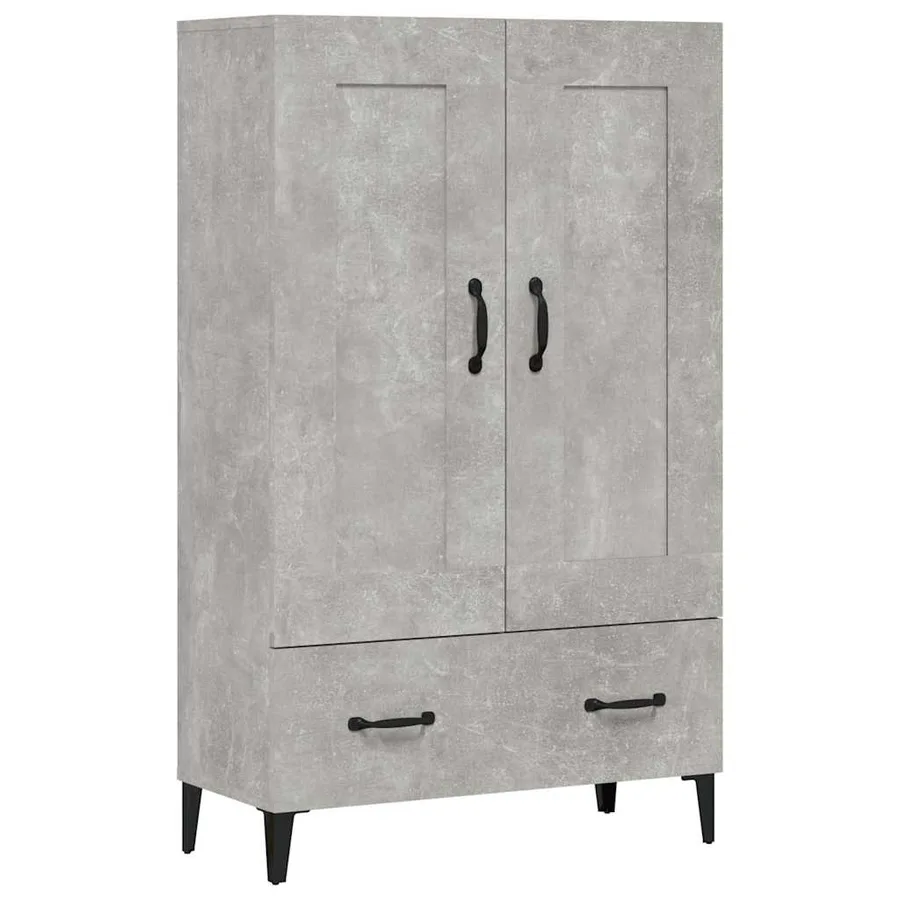 Buffet haut Gris béton 70x31x115 cm Bois d'ingénierie - 2