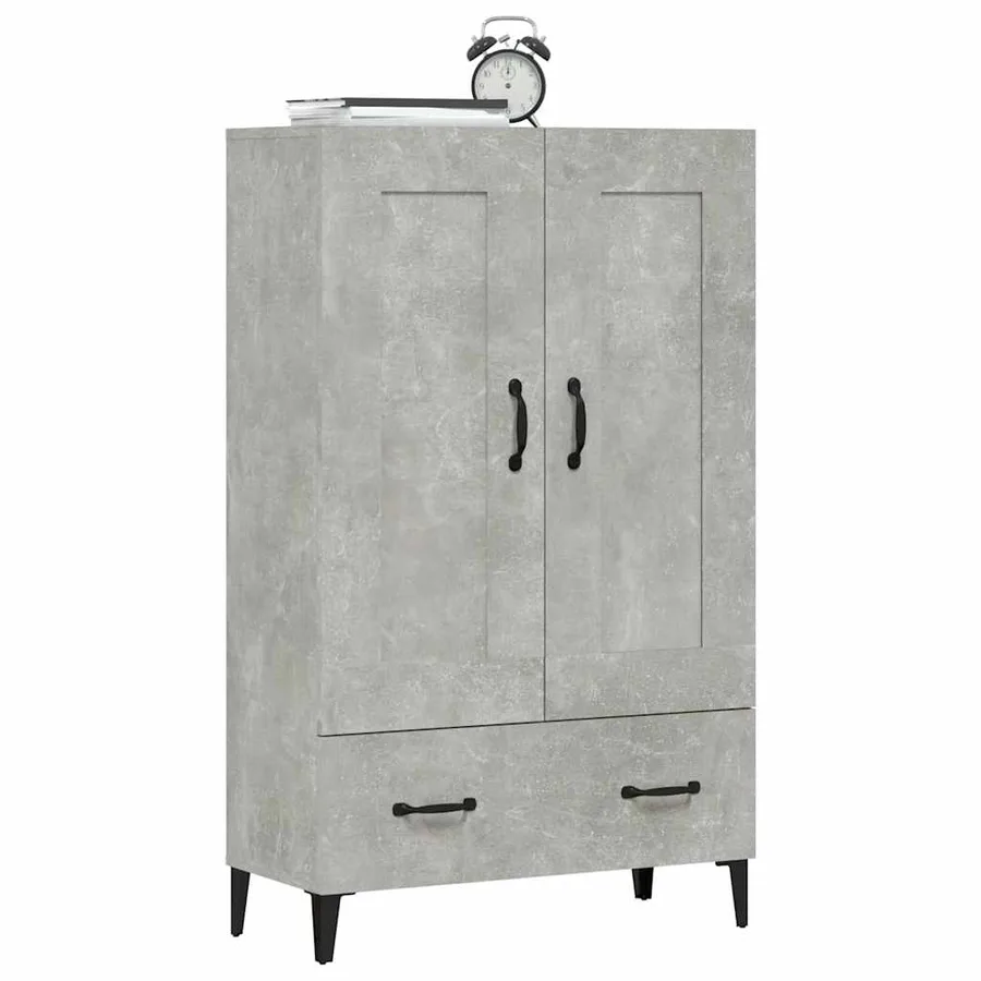 Buffet haut Gris béton 70x31x115 cm Bois d'ingénierie - 5