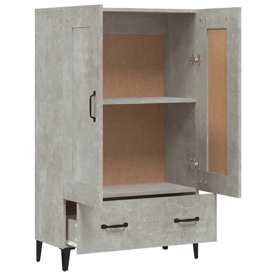 Buffet haut Gris béton 70x31x115 cm Bois d'ingénierie - 7