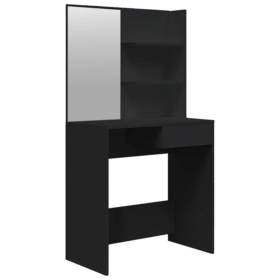 Coiffeuse avec miroir noir 74,5x40x141 cm - 2