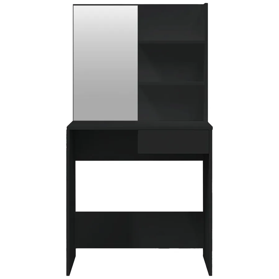 Coiffeuse avec miroir noir 74,5x40x141 cm - 6