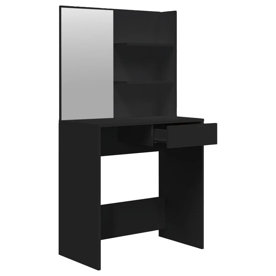 Coiffeuse avec miroir noir 74,5x40x141 cm - 7