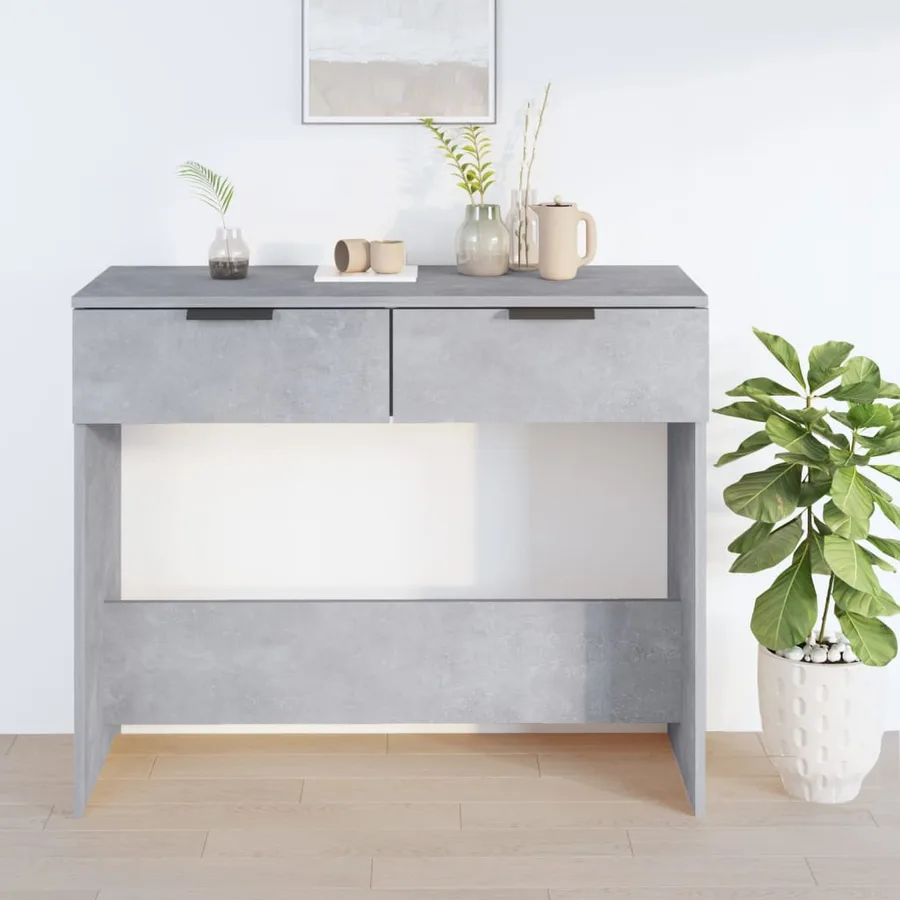Table console Gris béton 90x36x75 cm Bois d'ingénierie - 3