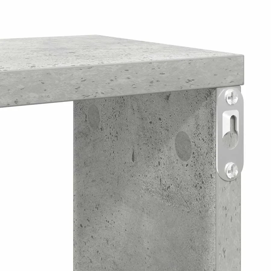 Étagères cube murales 4 pcs gris béton bois d'ingénierie - 9