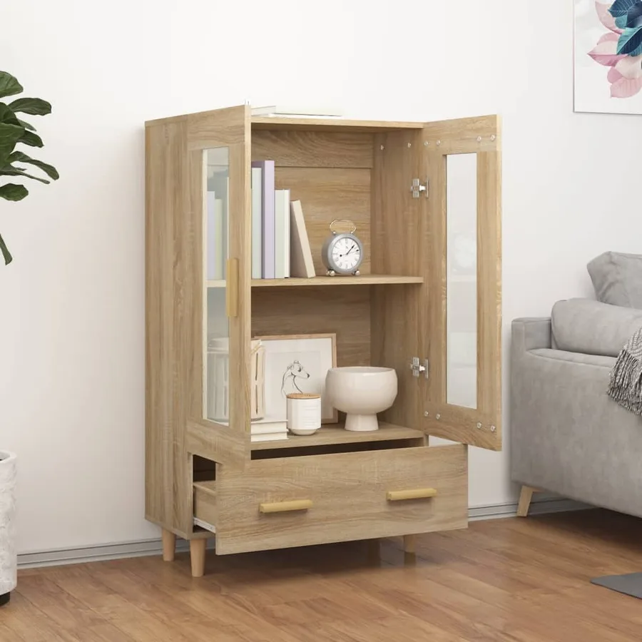 Buffet haut Chêne sonoma 70x31x115 cm Bois d'ingénierie - 3