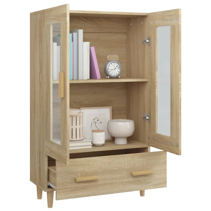 Buffet haut Chêne sonoma 70x31x115 cm Bois d'ingénierie - 4