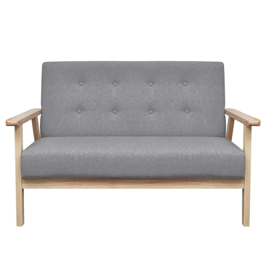 Canapé à 2 places Tissu Gris clair - 2