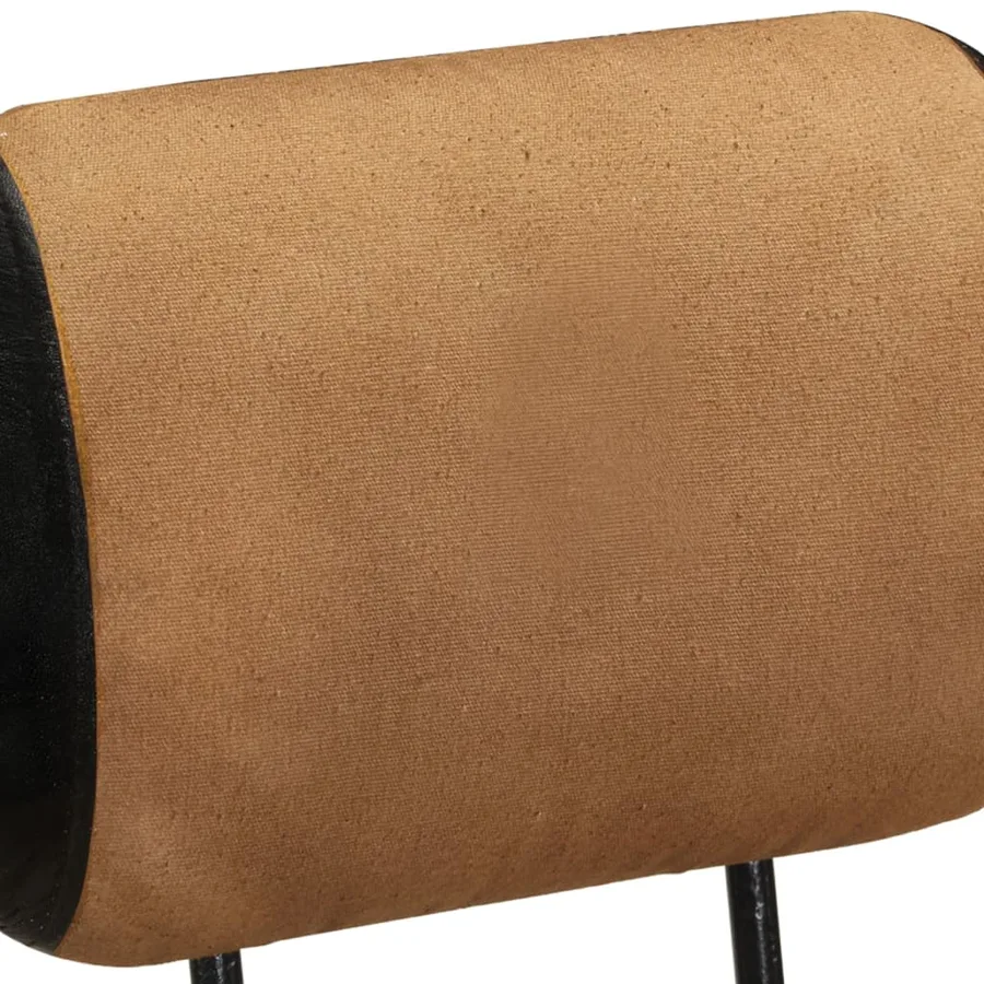 Tabouret de bar imprimé en toile lot de 2 cuir chèvre véritable - 6