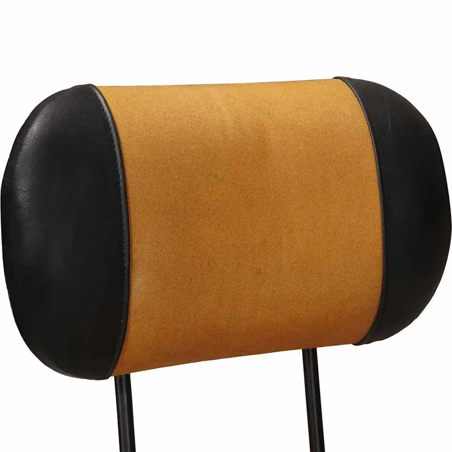 Tabouret de bar imprimé en toile lot de 2 cuir chèvre véritable - 7