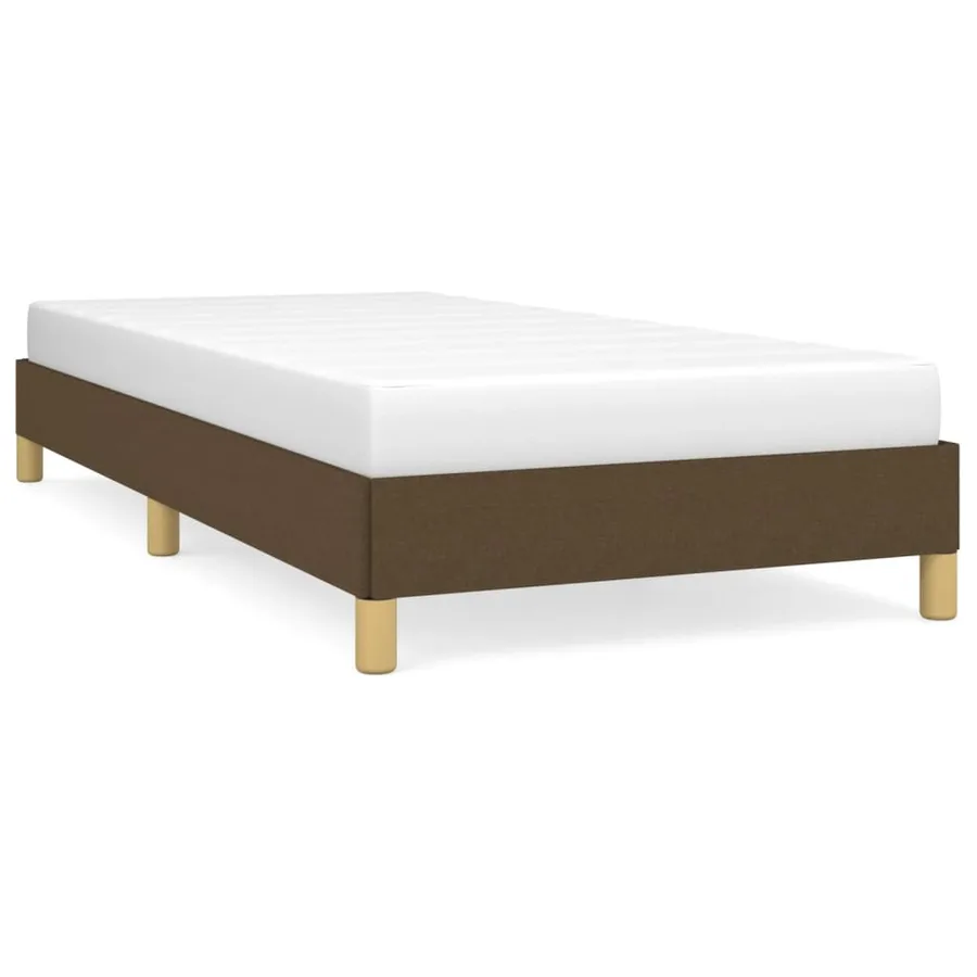 Cadre de lit sans matelas marron foncé 100x200 cm tissu - 2