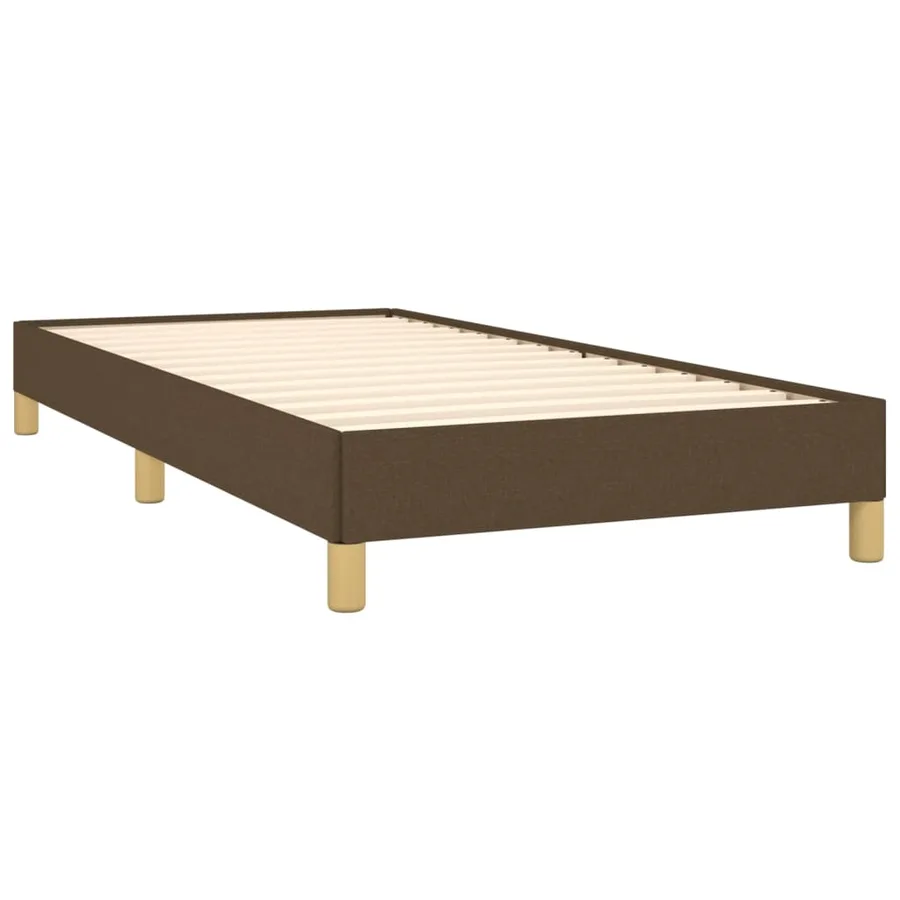 Cadre de lit sans matelas marron foncé 100x200 cm tissu - 4