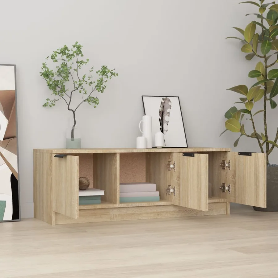 Meuble TV Chêne sonoma 102x35x36,5 cm Bois d'ingénierie - 3