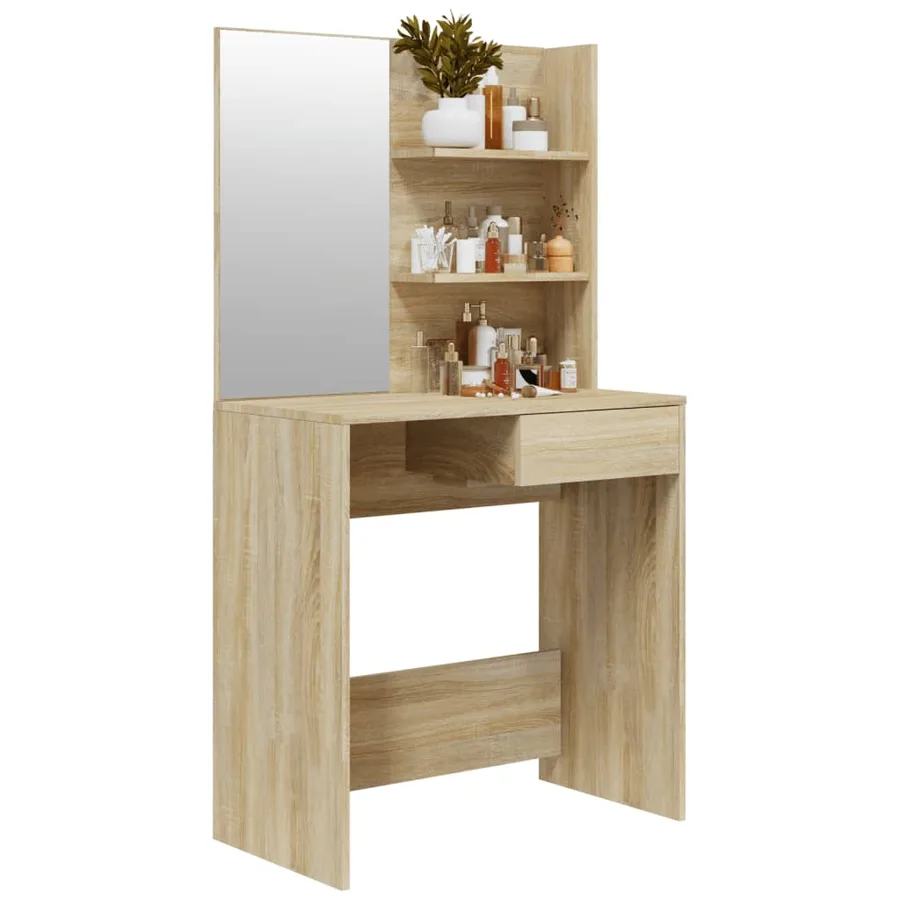 Coiffeuse avec miroir Chêne sonoma 74,5x40x141 cm - 4