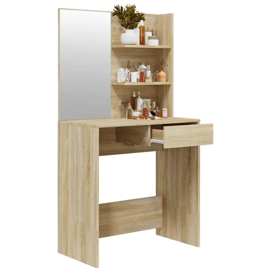 Coiffeuse avec miroir Chêne sonoma 74,5x40x141 cm - 5