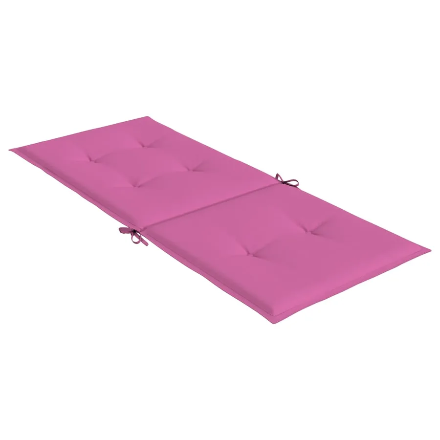 Coussins de chaise de jardin à dossier haut lot de 2 rose tissu - 6