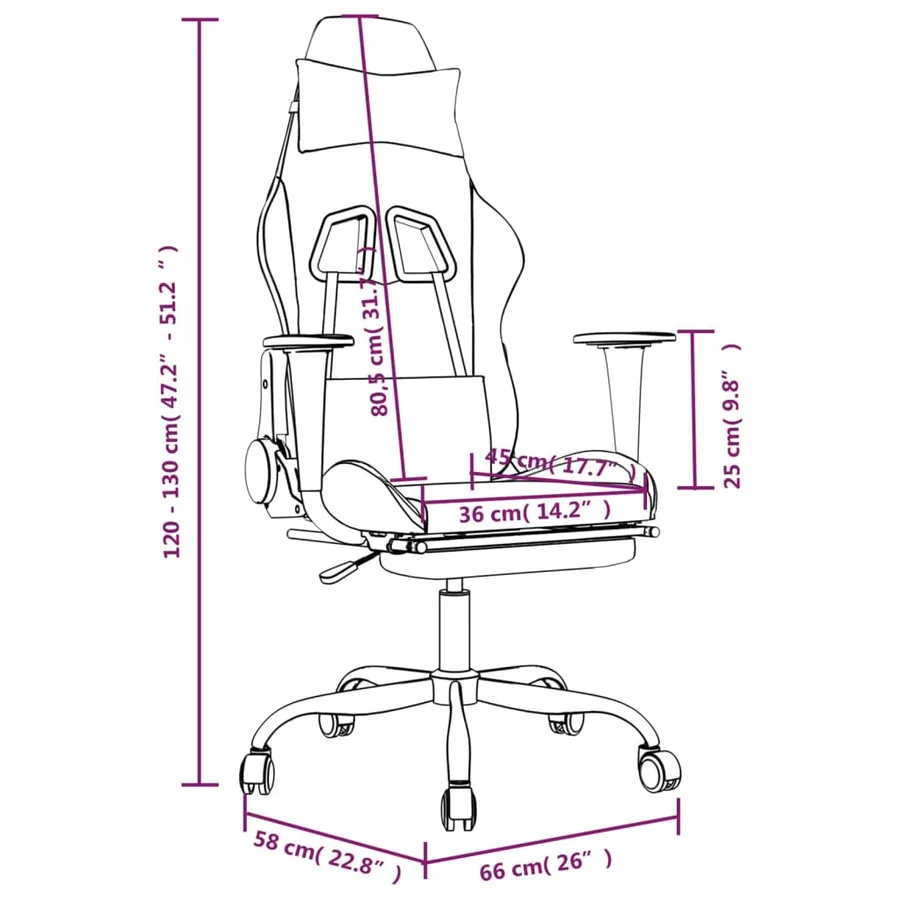Chaise de jeu de massage avec repose-pied Noir et vert clair - 16