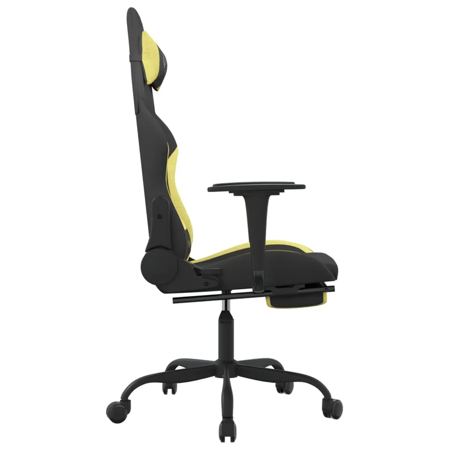 Chaise de jeu de massage avec repose-pied Noir et vert clair - 5