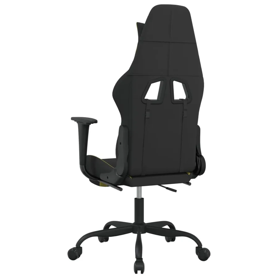 Chaise de jeu de massage avec repose-pied Noir et vert clair - 6