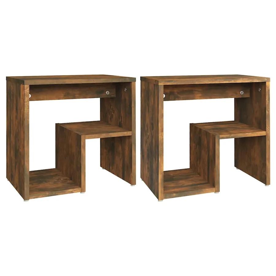 Tables de chevet 2 pcs Chêne fumé 40x30x40 cm Bois d'ingénierie - 2