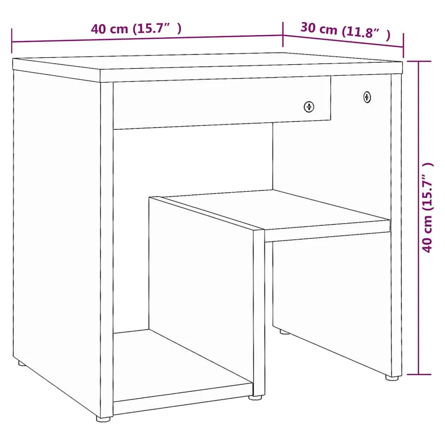 Tables de chevet 2 pcs Chêne fumé 40x30x40 cm Bois d'ingénierie - 8