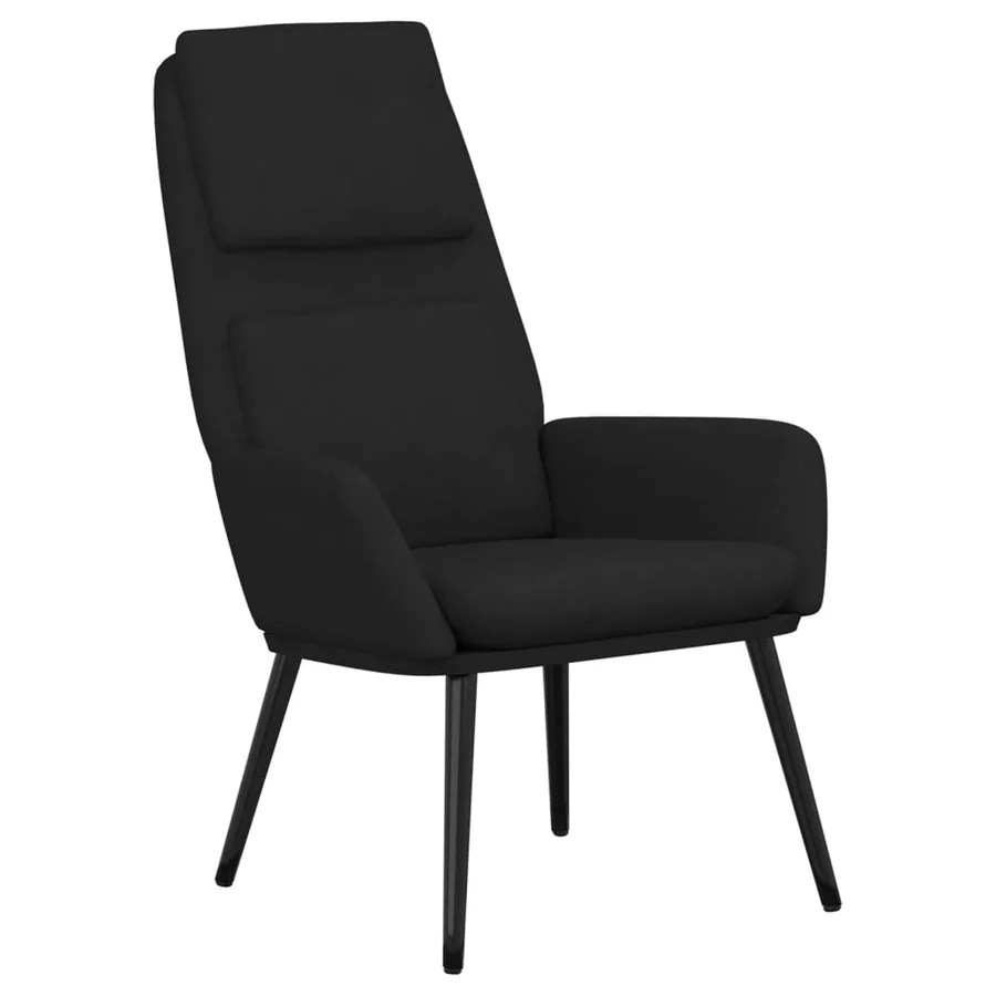Chaise de relaxation Noir Tissu - 2