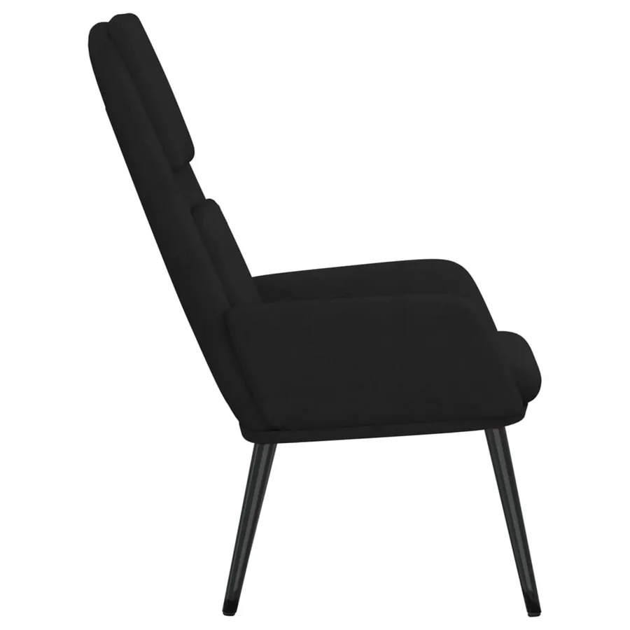 Chaise de relaxation Noir Tissu - 4