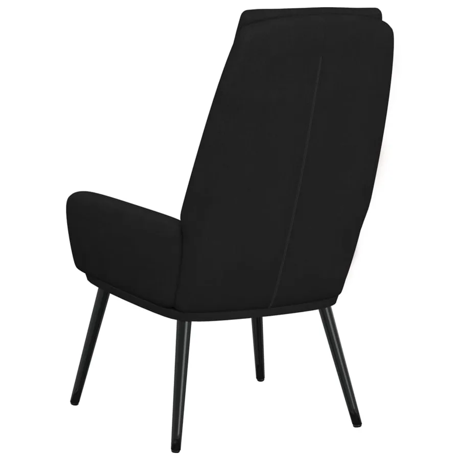 Chaise de relaxation Noir Tissu - 5