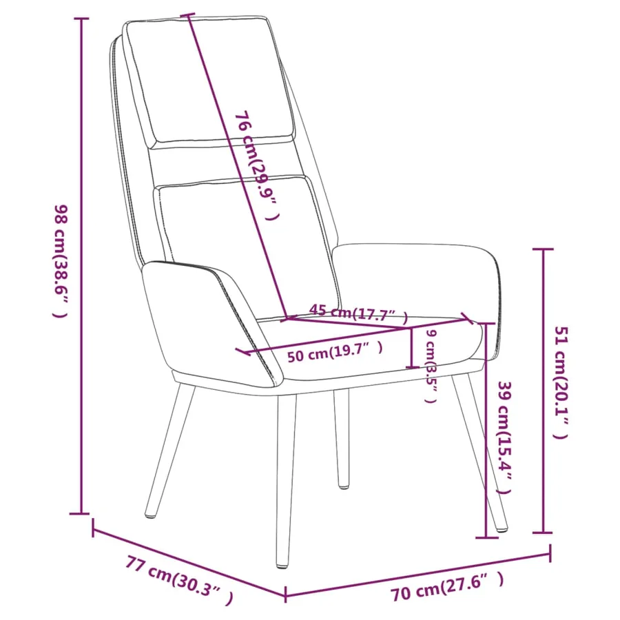 Chaise de relaxation Noir Tissu - 8