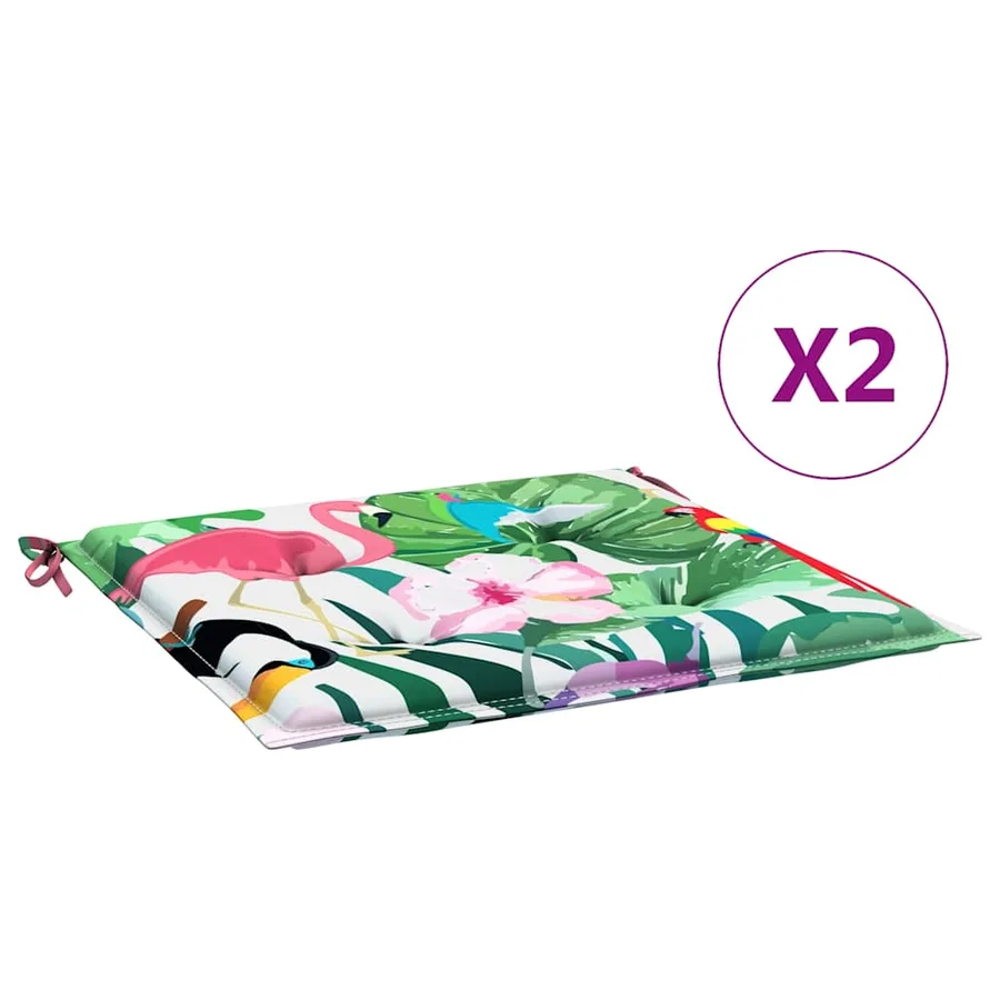 Coussins de chaise de jardin lot de 2 multicolore 50x50x4 cm - 2
