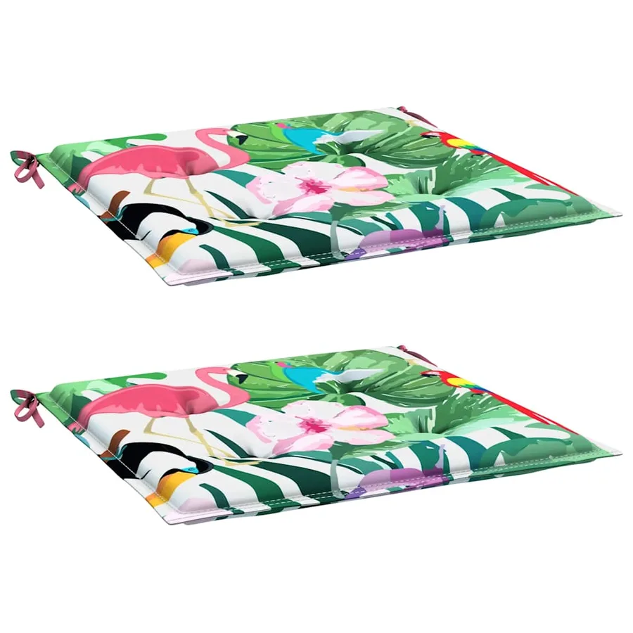 Coussins de chaise de jardin lot de 2 multicolore 50x50x4 cm - 3