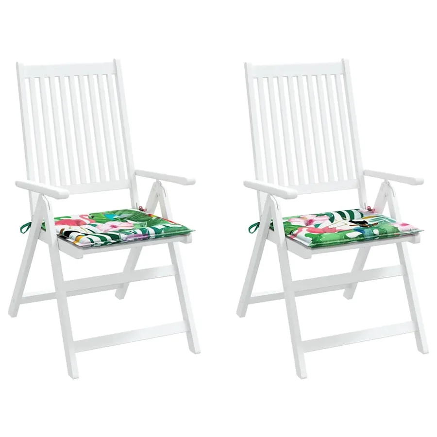 Coussins de chaise de jardin lot de 2 multicolore 50x50x4 cm - 4