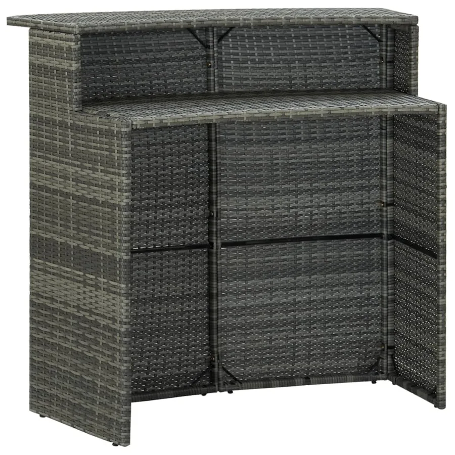 Ensemble de bar de jardin avec coussins 4 pcs Gris - 5