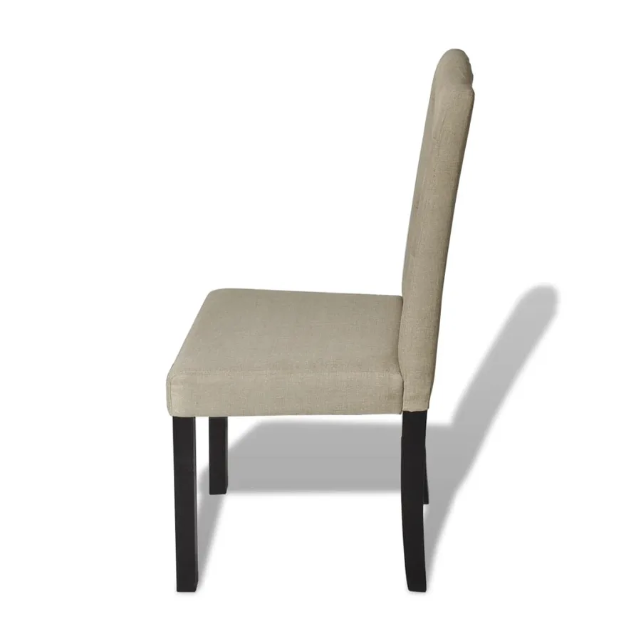 Chaises à manger lot de 6 poil de chameau tissu - 4