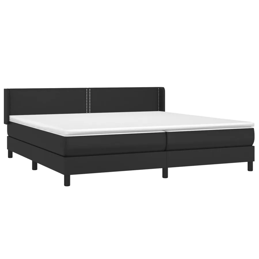 Sommier à lattes de lit avec matelas Noir 200x200 cm Similicuir - 3