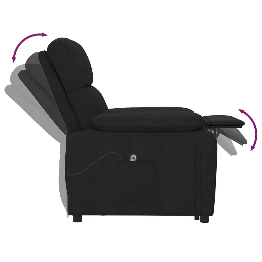 Fauteuil inclinable électrique Noir Tissu - 7