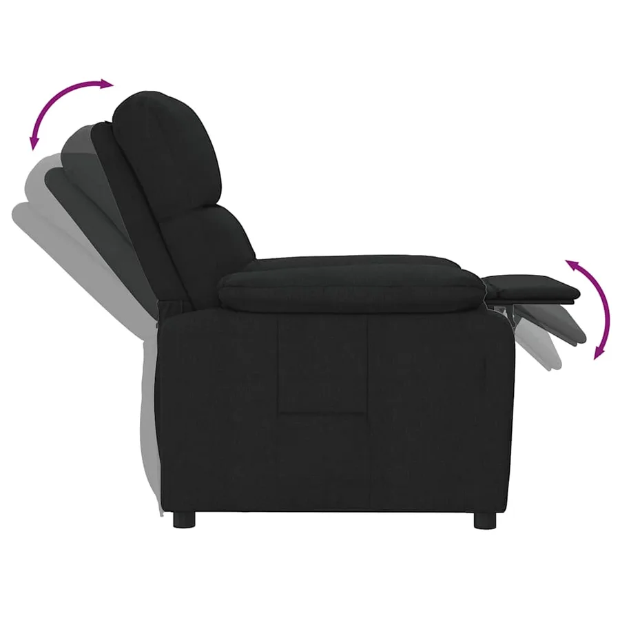 Fauteuil inclinable Noir Tissu - 7