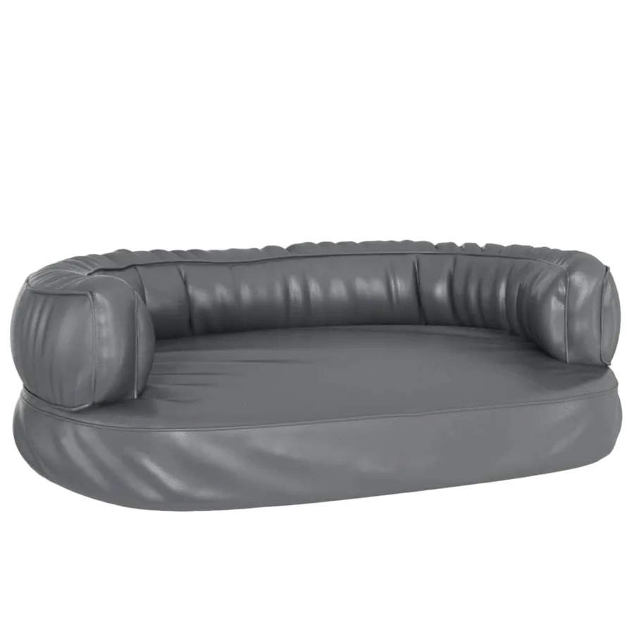 Lit pour chien ergonomique Mousse Gris 60x42 cm Similicuir - 2
