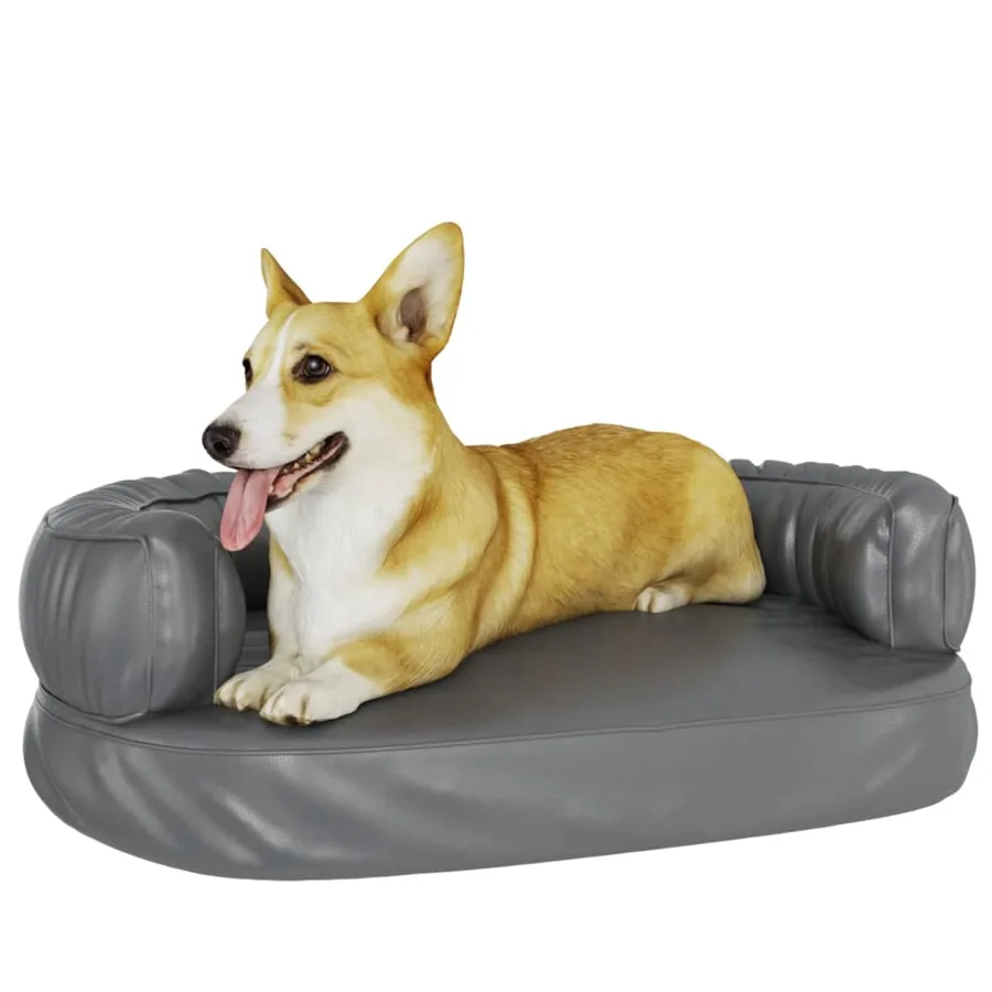 Lit pour chien ergonomique Mousse Gris 60x42 cm Similicuir - 3