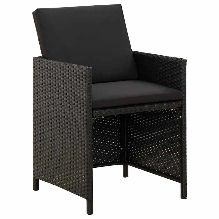 Ensemble à manger de jardin avec coussins 3 pcs noir - 6