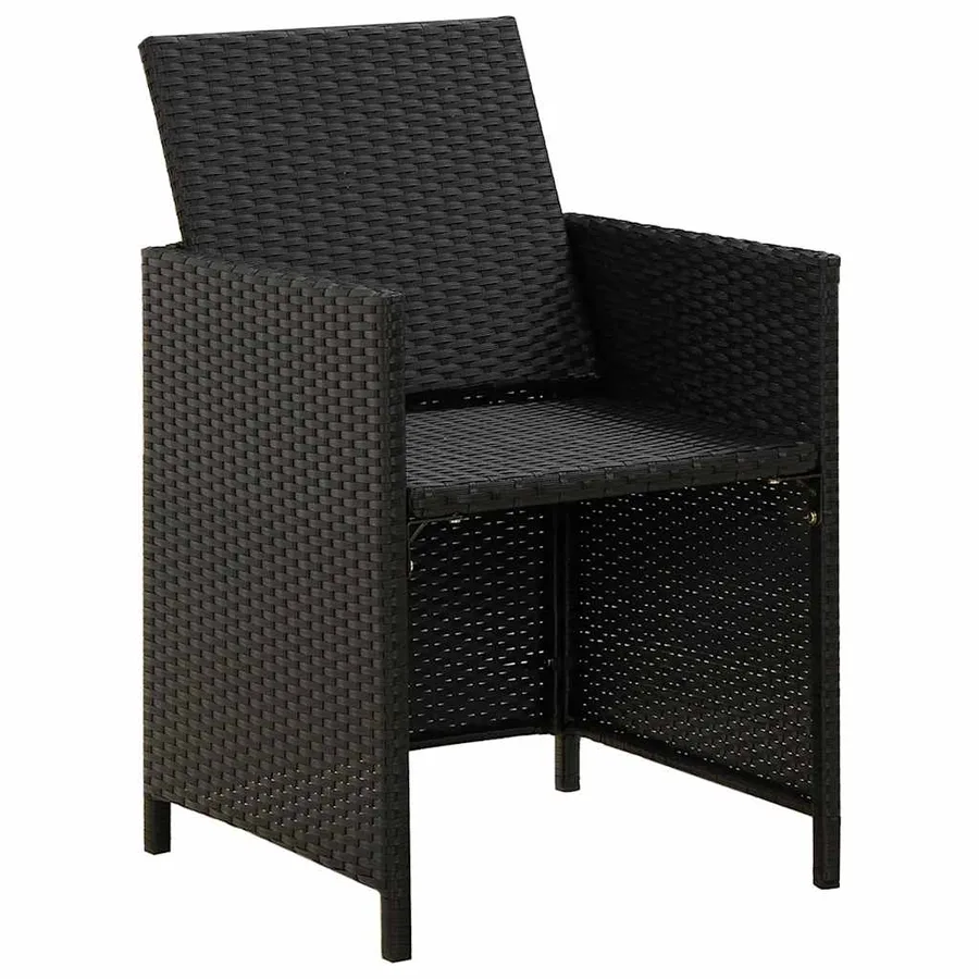 Ensemble à manger de jardin avec coussins 3 pcs noir - 7