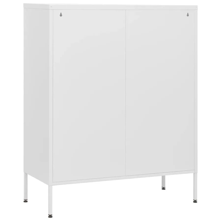 Commode Blanc 80x35x101,5 cm Acier - 5